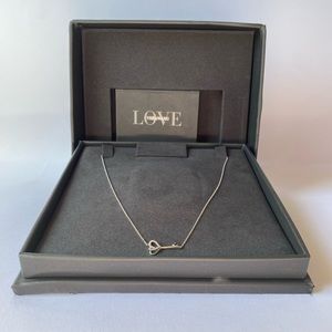 Vera Wang Diamond and blue sapphire heart top key necklace Sterling Silver